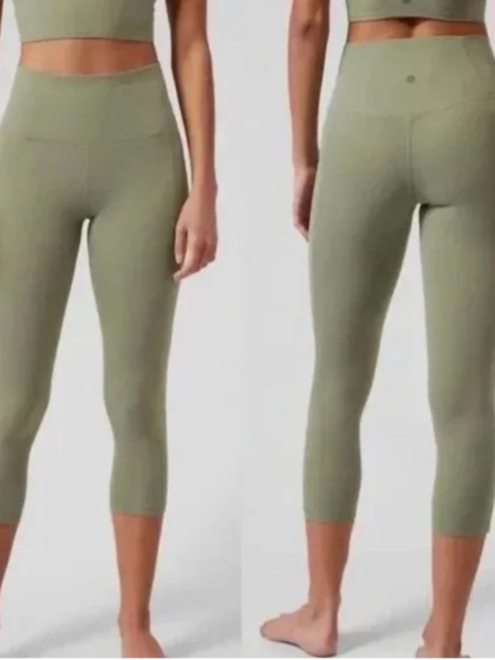 ATHLETA Stash Salutation Capris, pocket, green, high rise